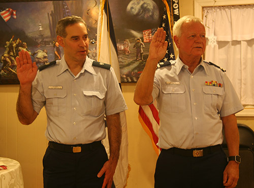 2019 Vice Flotilla Commander Leo Cuomo and Flotilla Command Michael Doncer take the oath of office