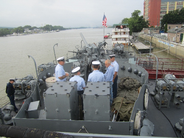 CG Auxiliary, Veterans, and Active Duty members aboard the USS Slater