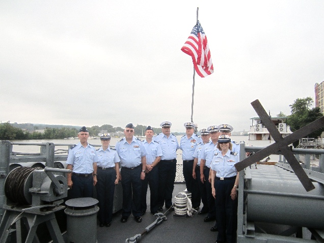 Division members on the fantail of the Slater vessel