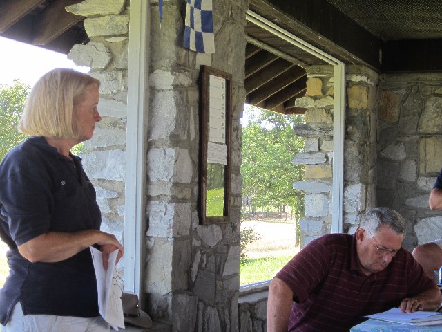 Lynn Enny and Carl Duford during Division meeting