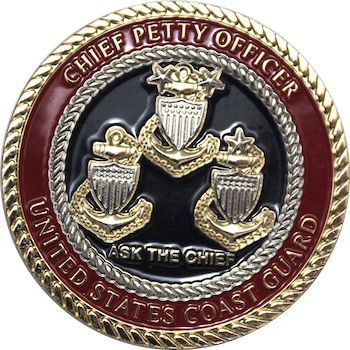 USCGC Hamilton Chief Petty Officer Challenge Coin Back Face