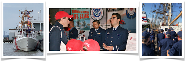 D1SR Emergency Mgmt Images of USCG Cutter, Aux in PA Booths, Aux in USCGC Eagle