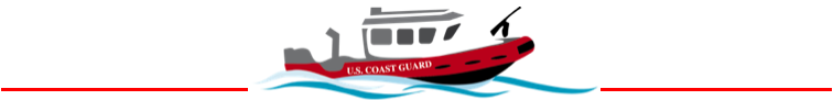 Red Line Banner with Coast Guard Boat