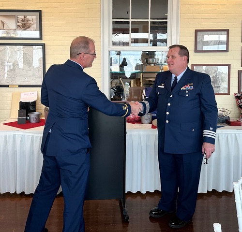 Andy Crowley shaking hands