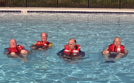 Photo of swim test participants.