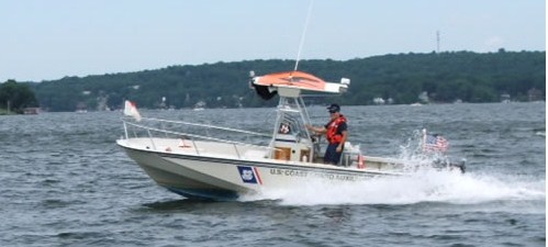 picture of our vessel "Defender" on Lake Hopatcong