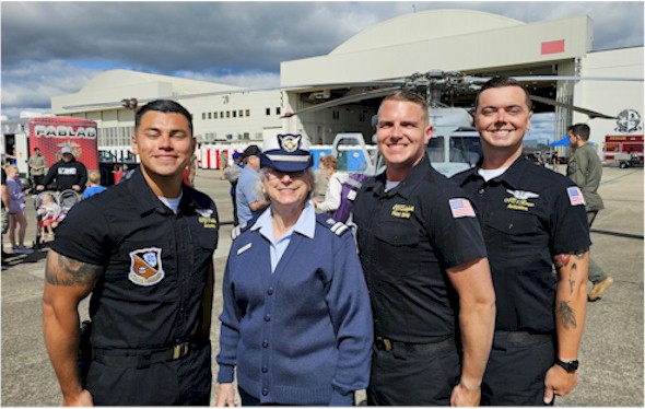 Sue Hamann, FC at Marine Corp Base with The Blue Angels Crew