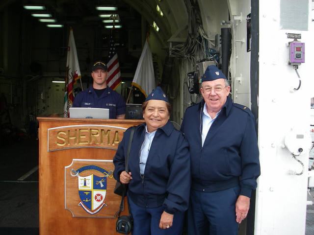 Two FL75 Members Aboard the USCG Sherman During a Training Class in Alameda CA