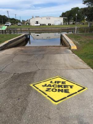 Life Jacket zone at boat ramp