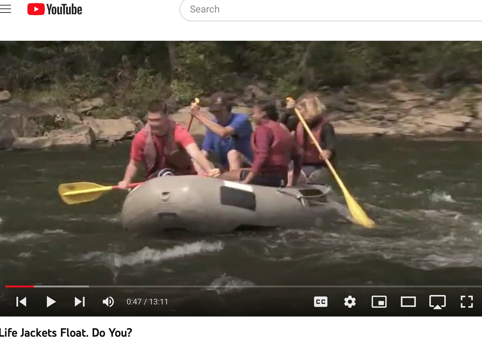 rafting video screen shot