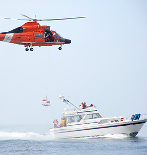 Coast Guard Helicopter and Boat Training