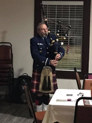 Bag Pipes being played at the Change of Watch