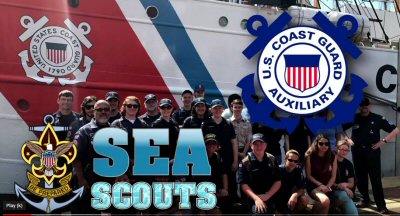 Seas Scouts with Coast Guard Cutter.