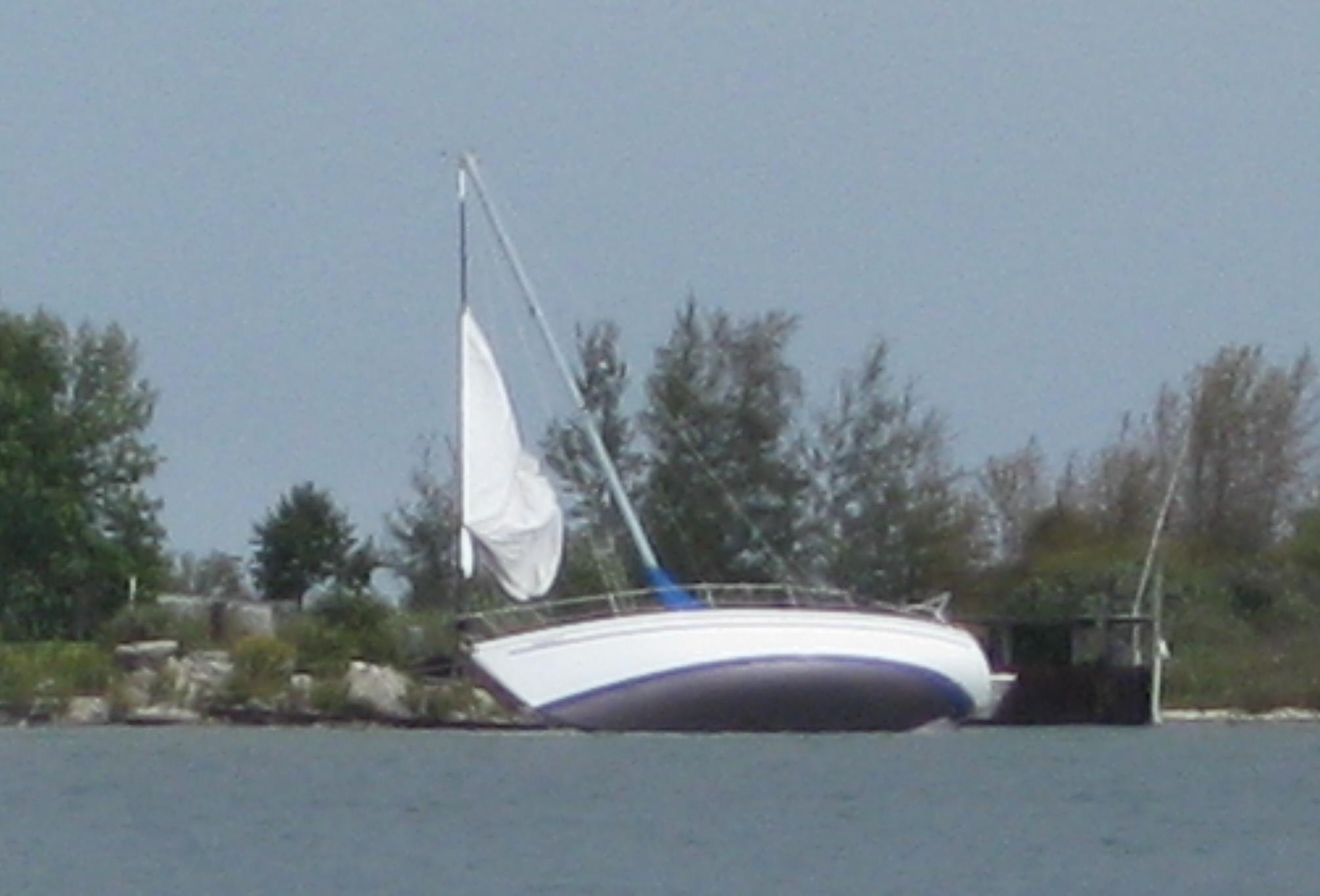 Sailboat on the rocks