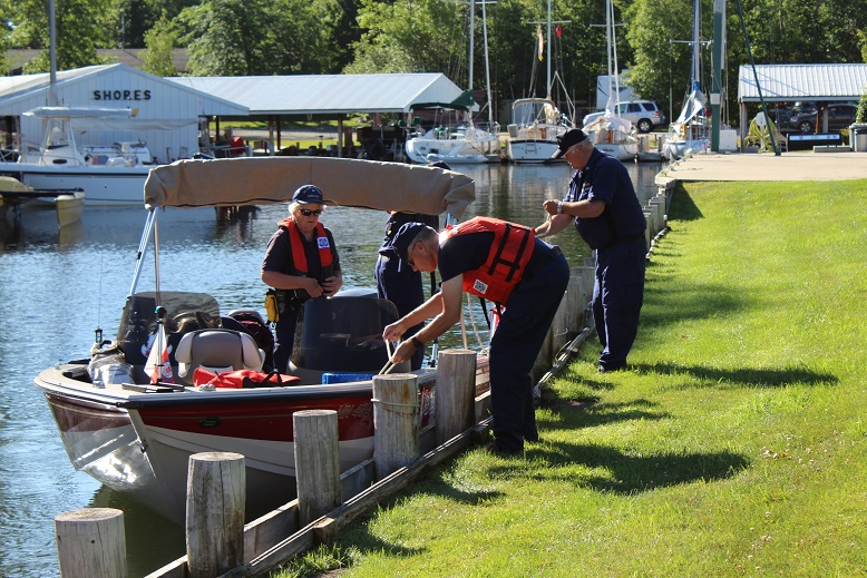 securing the boat