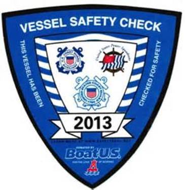2013 Vessel Safety Check Decal