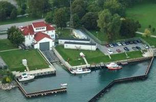 Aerial View of Coast Guard Station Chicago located at Calumet Harbor