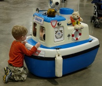 Coastie talking to kid
