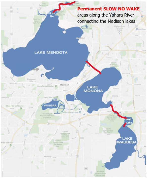 map of Madison area lakes