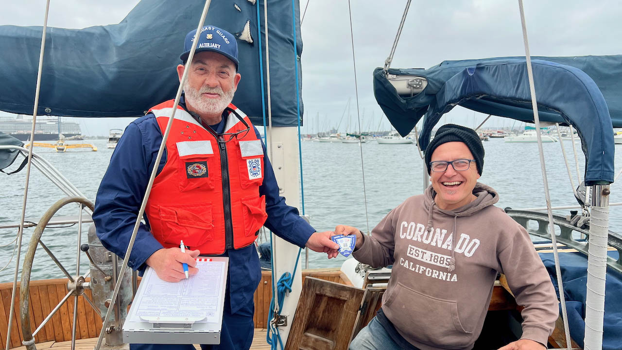 Boater receiving 2025 VSC decal