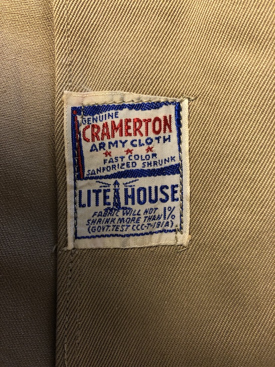 Uniform Dress Khaki 1950 inside label