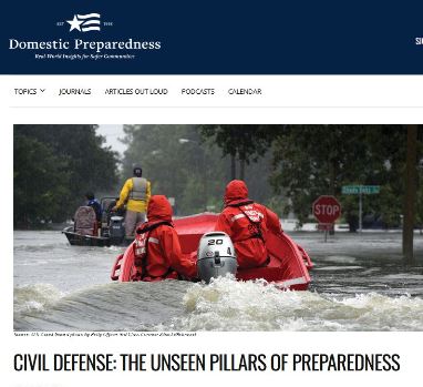 Masthead of Domestic Preparedness website with article heading