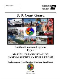 Marine Transportation System Recovert Unit Leader PQS Cover