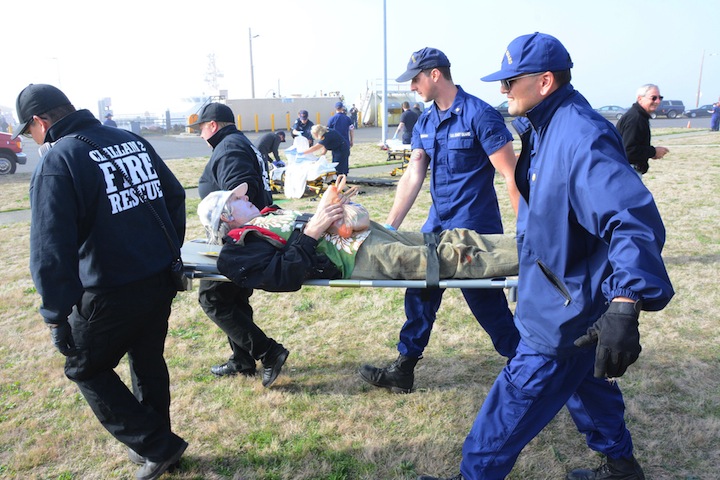 carrying injured person to transport