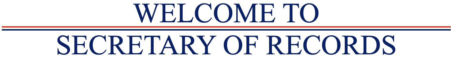 Secretary of Records Welcome Banner